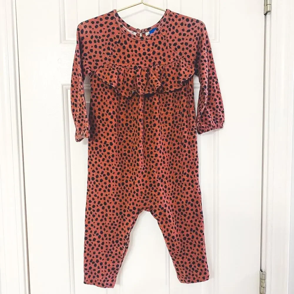 OLD NAVY • Animal Print Ruffle Longall Jumper